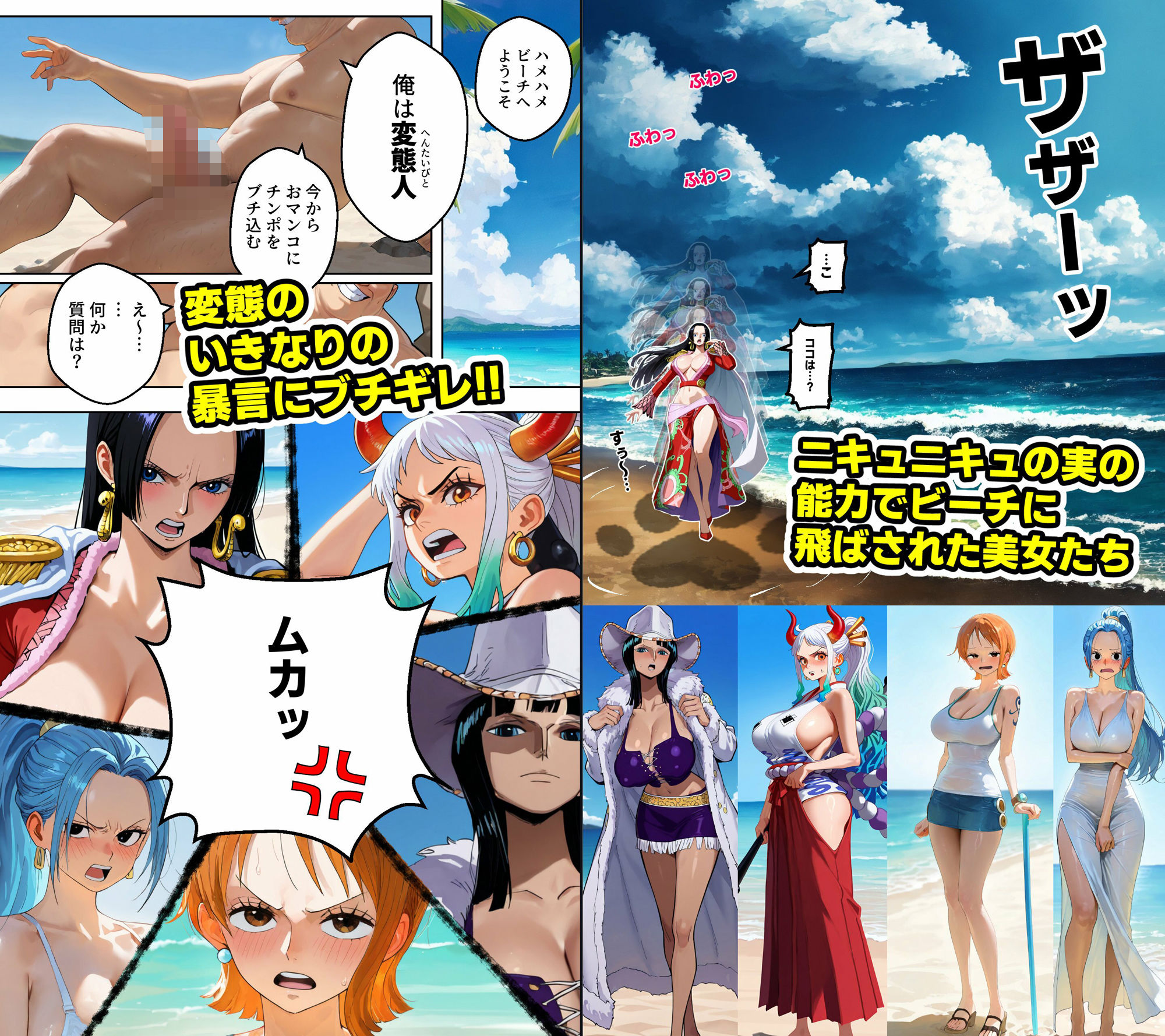 ワン○ース 催○ハメハメビーチ 【マンガ＋CG集】 画像2