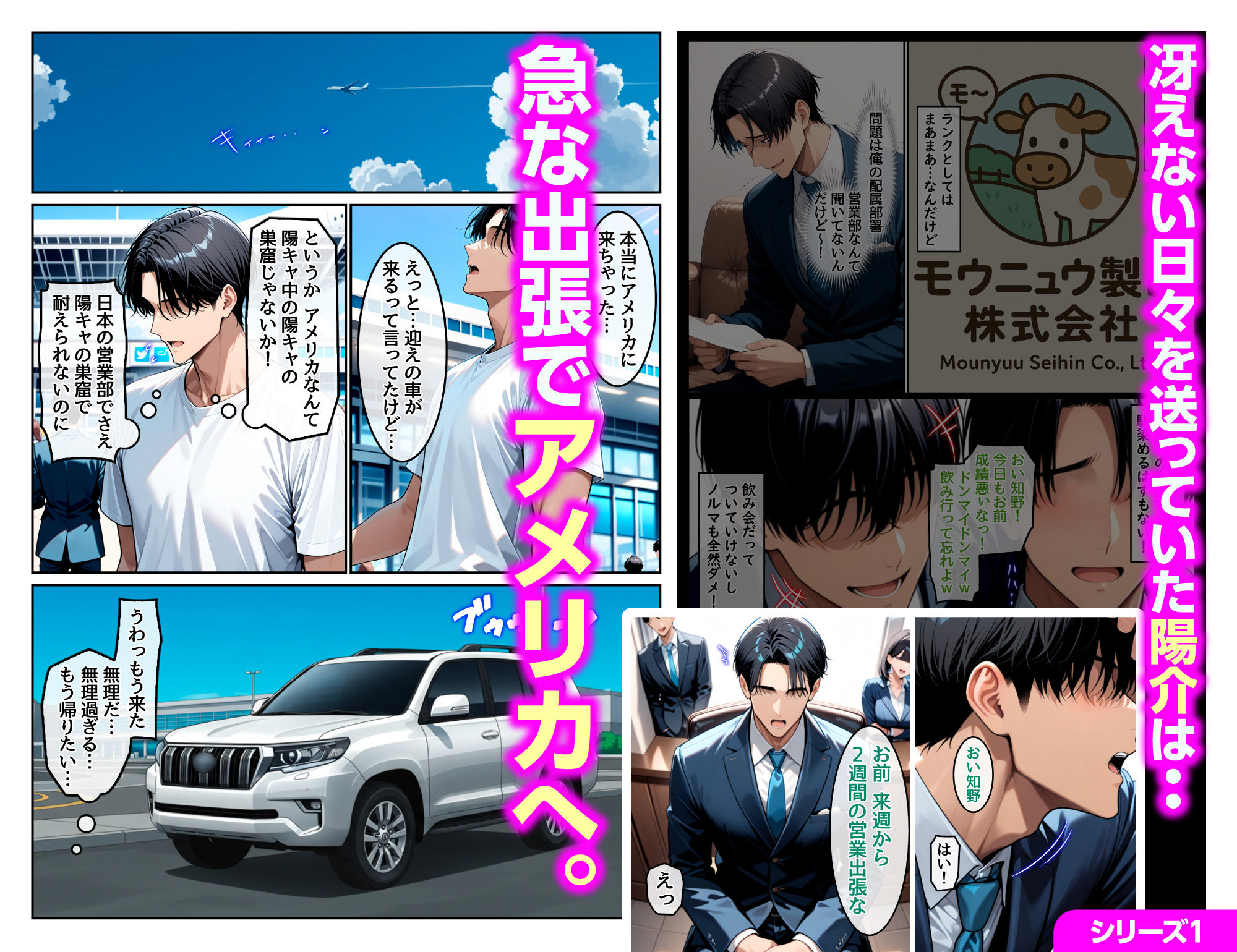 【総集編】ホームステイ先の爆乳ブロンド美女に雌牛コスで誘惑されてイチャラブ種付け生活 画像1