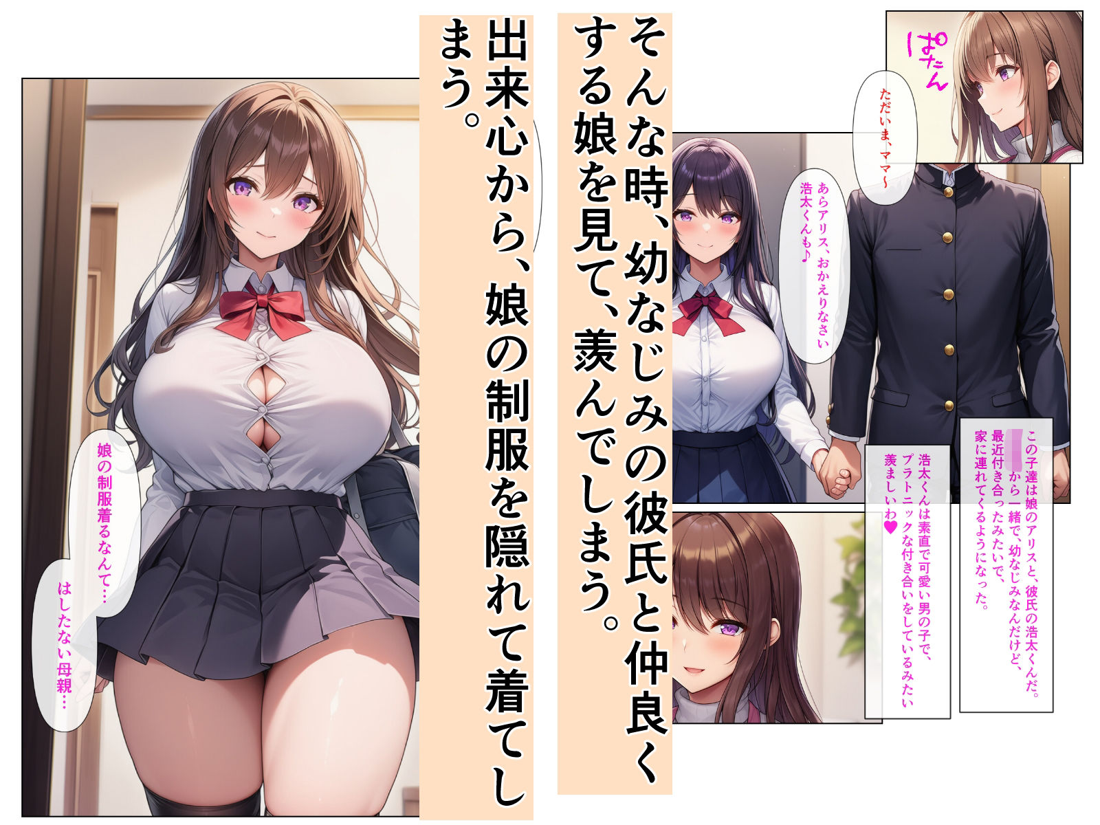 清楚系アラフォー人妻は欲求不満で娘の彼氏とらぶらぶえっちする話 画像2