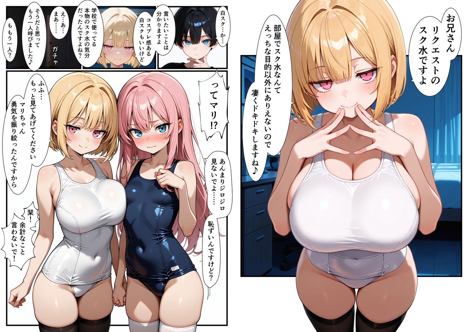 妹×妹の親友×俺  甘々3P 画像3