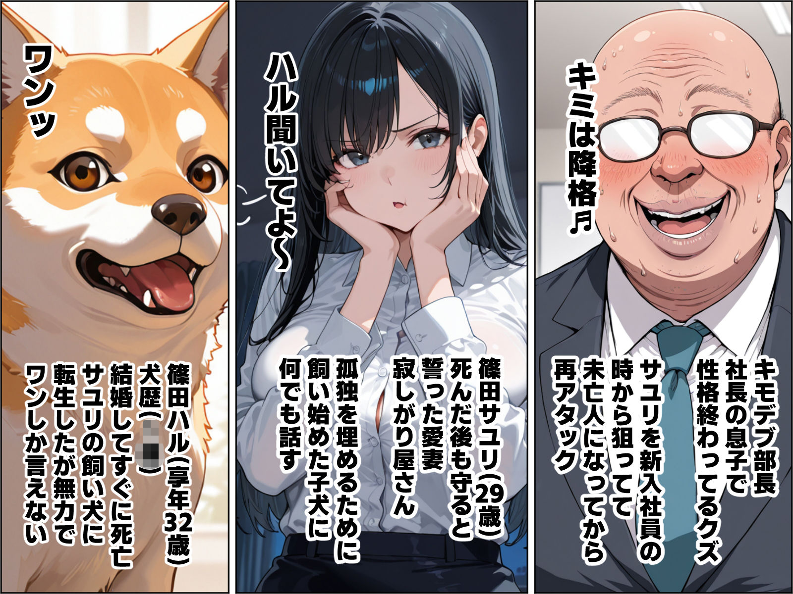 犬に転生した俺が愛妻に大嫌いな上司との寝取られ報告される話 画像1