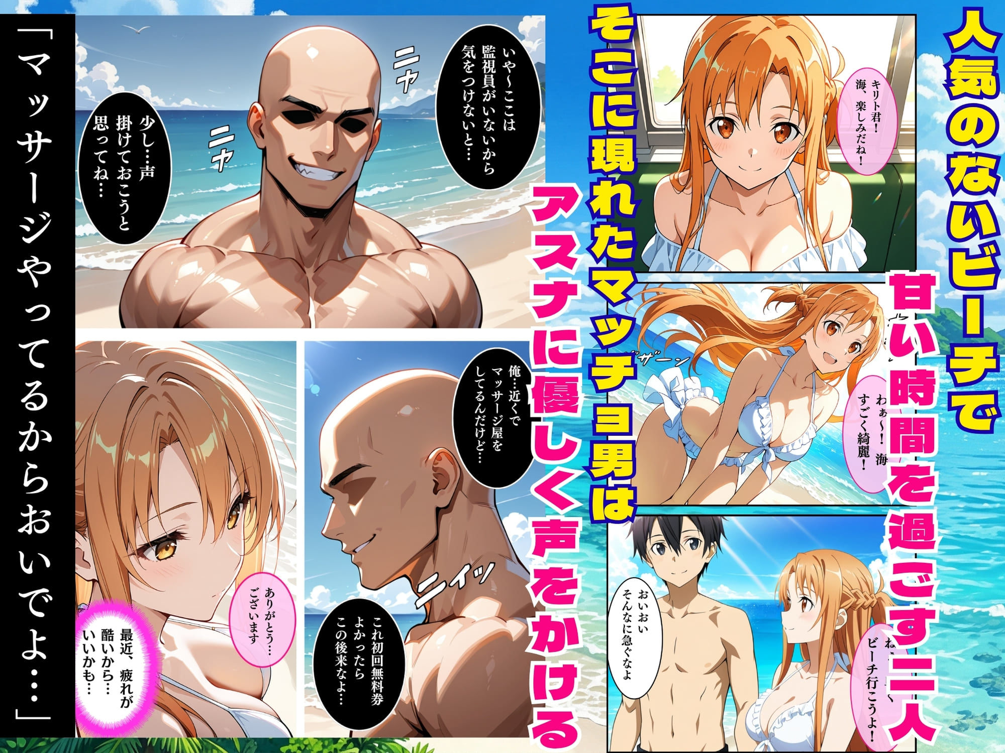 夏の海で堕ちるアスナ公開レ●プ完全肉奴●化 画像1