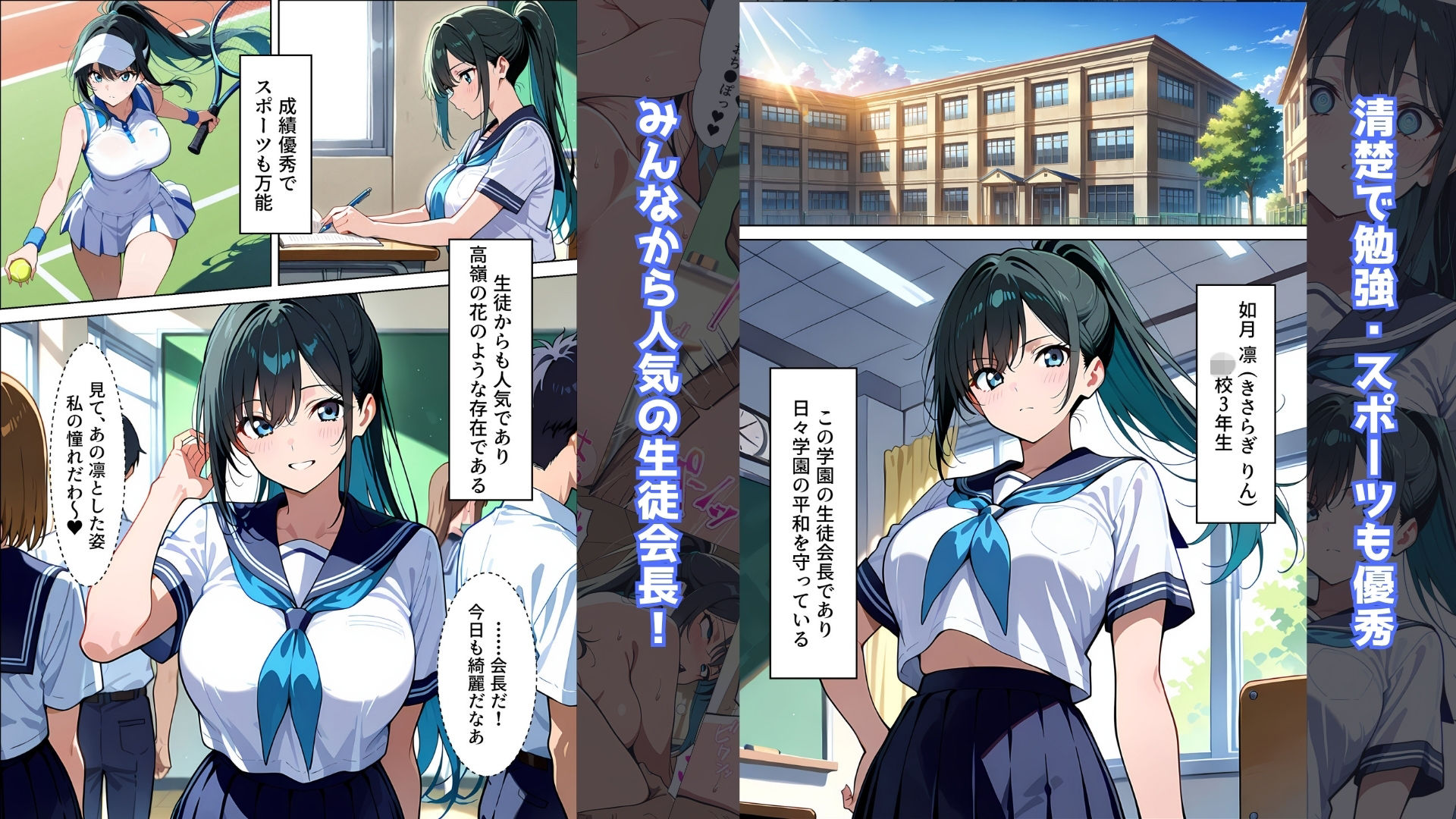 【催●アプリ】～清楚な生徒会長が大嫌いな豚教師に常識改変されておち●ぽ大好きにさせられる話～ 画像1